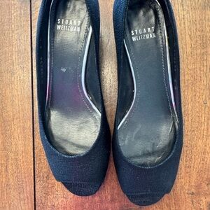 Stuart Weitzman Women's Black Peep Toe Shoes Sz 6